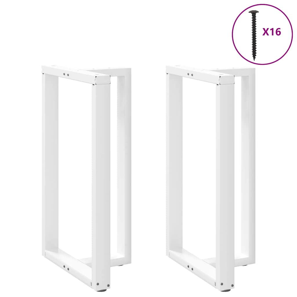 Barbordben T-formet 2 stk hvit 60x35x(100-101) cm stål