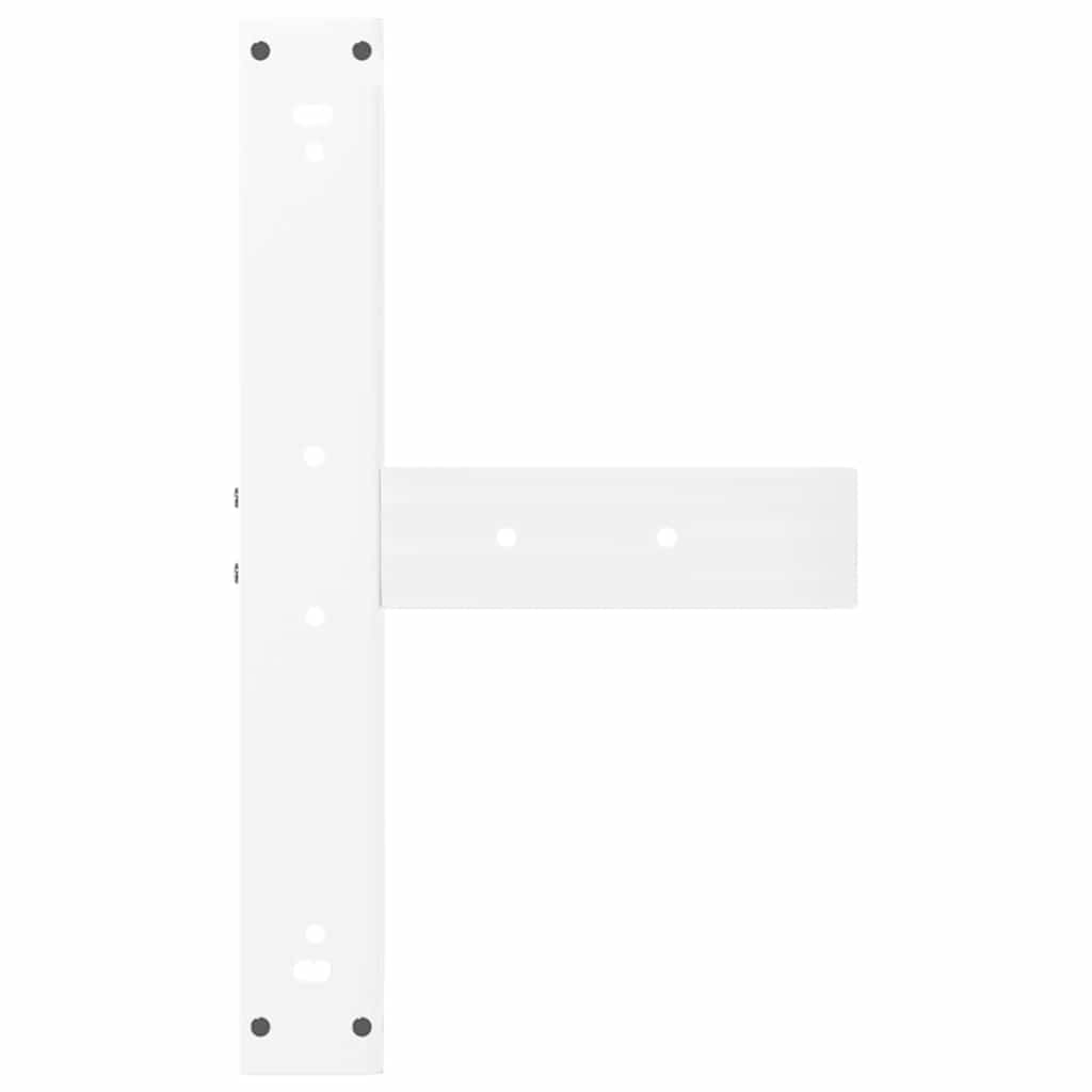 Barbordben T-formet 2 stk hvit 60x35x(100-101) cm stål