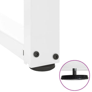 Barbordben T-formet 2 stk hvit 60x35x(100-101) cm stål