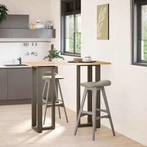 Barbordben T-formet 2 stk naturell 40x35x(110-111) cm stål