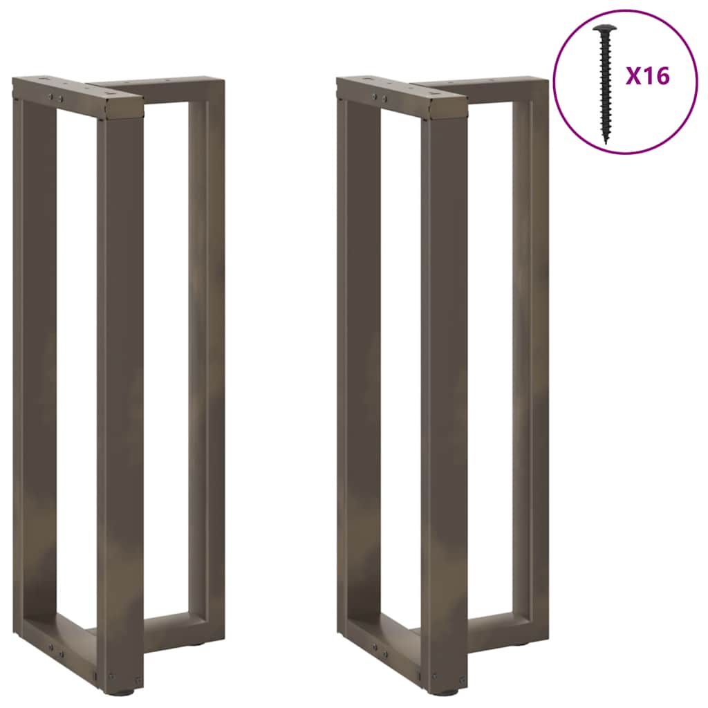 Barbordben T-formet 2 stk naturell 40x35x(110-111) cm stål