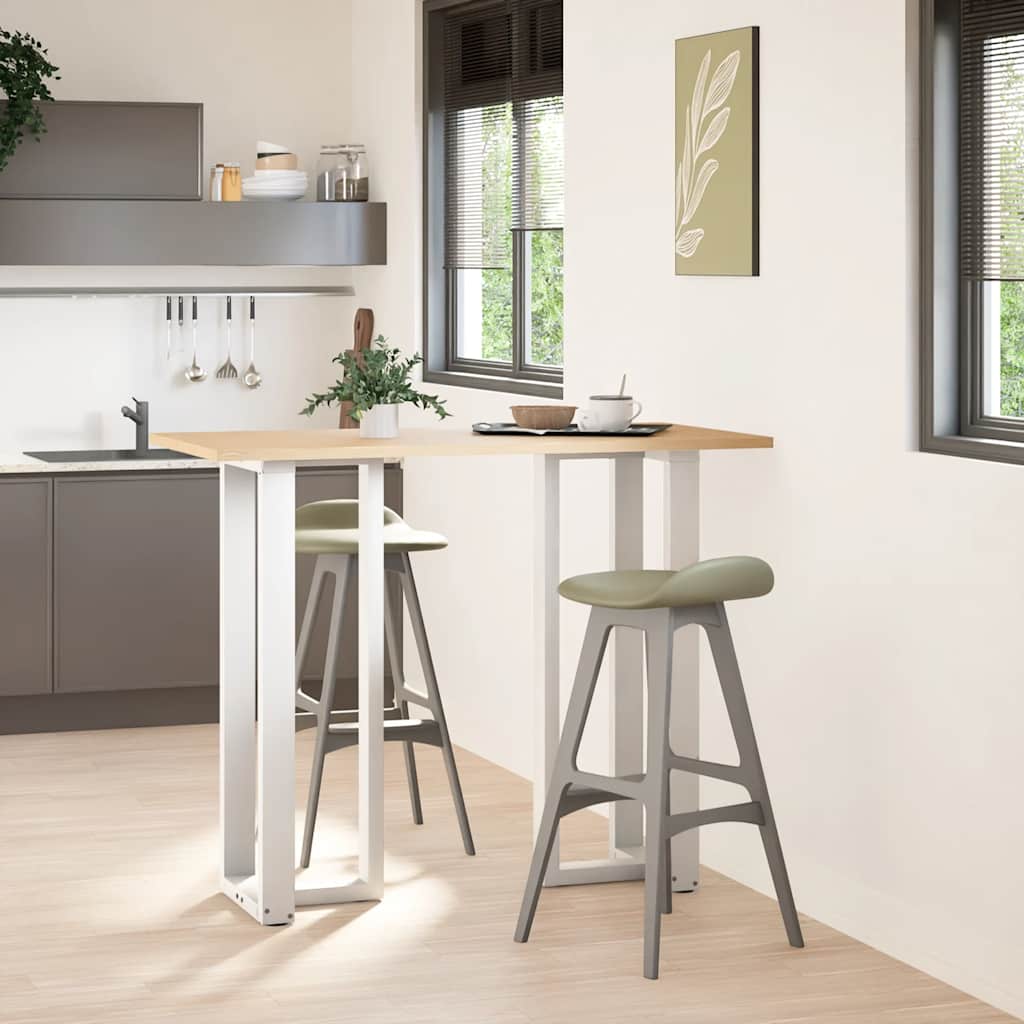 Barbordben T-formet 2 stk hvit 50x35x(110-111) cm stål