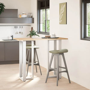 Barbordben T-formet 2 stk hvit 50x35x(110-111) cm stål