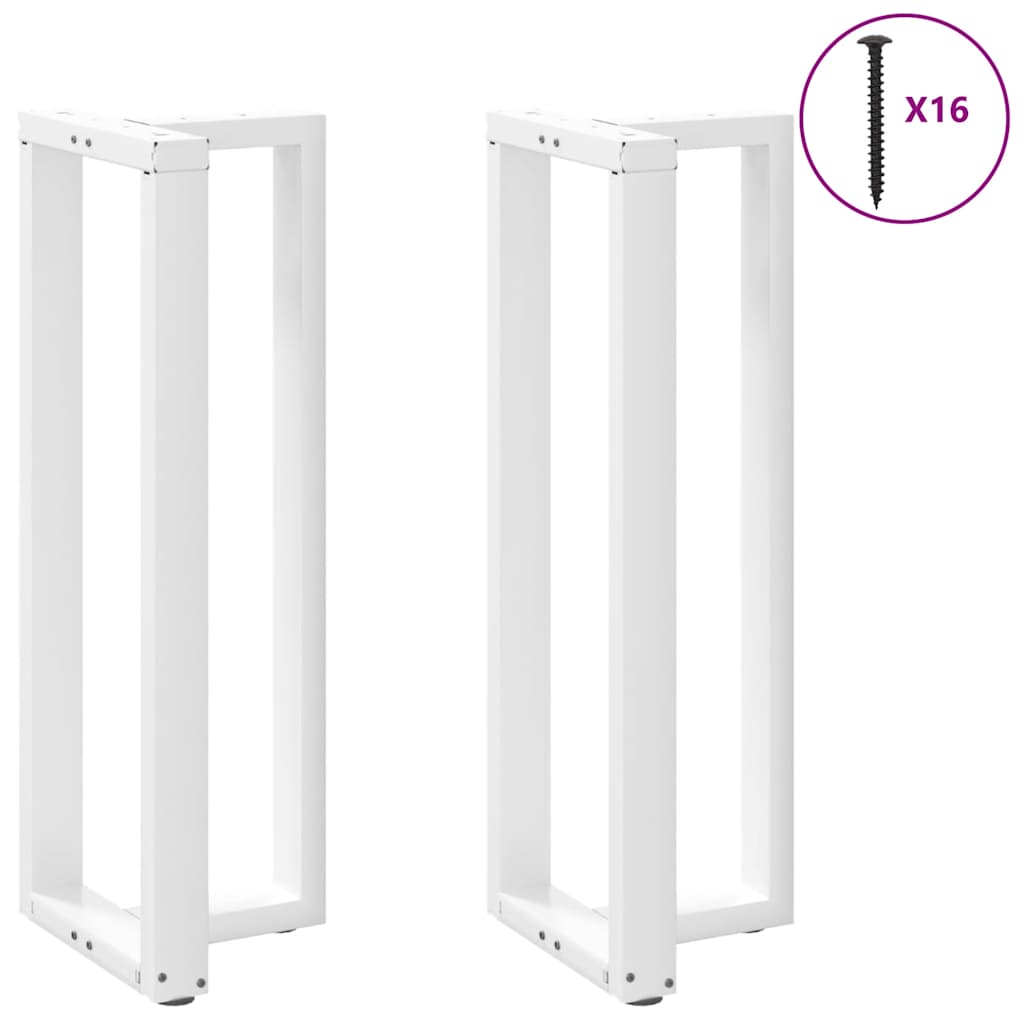 Barbordben T-formet 2 stk hvit 50x35x(110-111) cm stål
