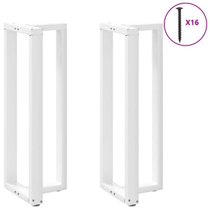 Barbordben T-formet 2 stk hvit 50x35x(110-111) cm stål