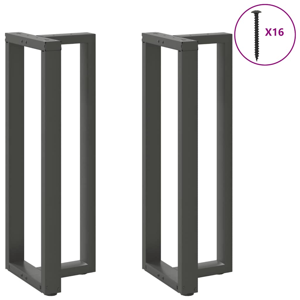 Bar table legs T-shaped 2 pcs anthracite 50x35x(110-111) cm steel