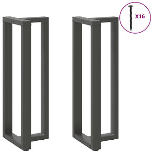 Bar table legs T-shaped 2 pcs anthracite 50x35x(110-111) cm steel