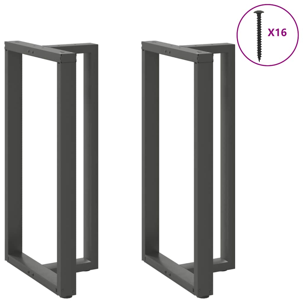 Barbordben T-formet 2 stk antrasitt 60x35x(110-111) cm stål