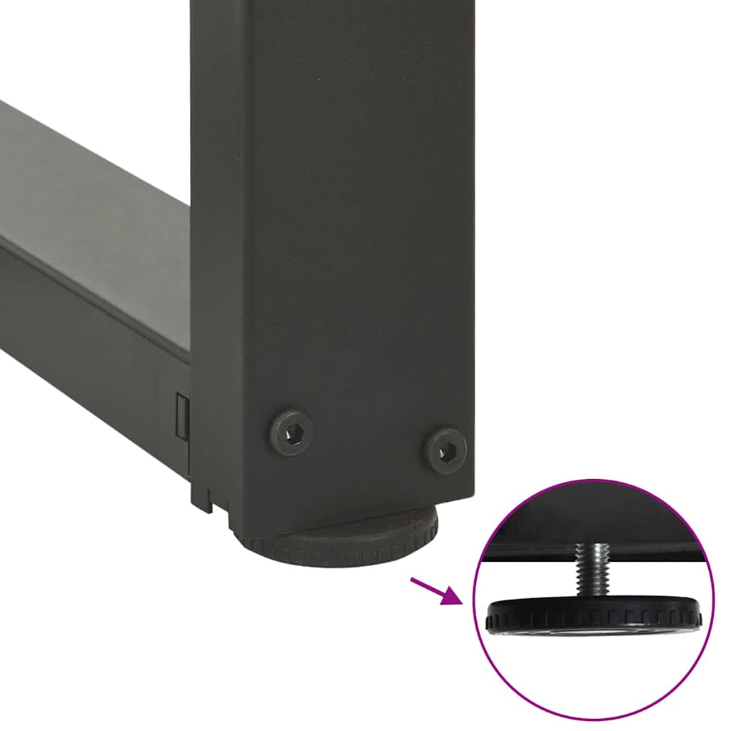 Barbordben T-formet 2 stk antrasitt 60x35x(110-111) cm stål