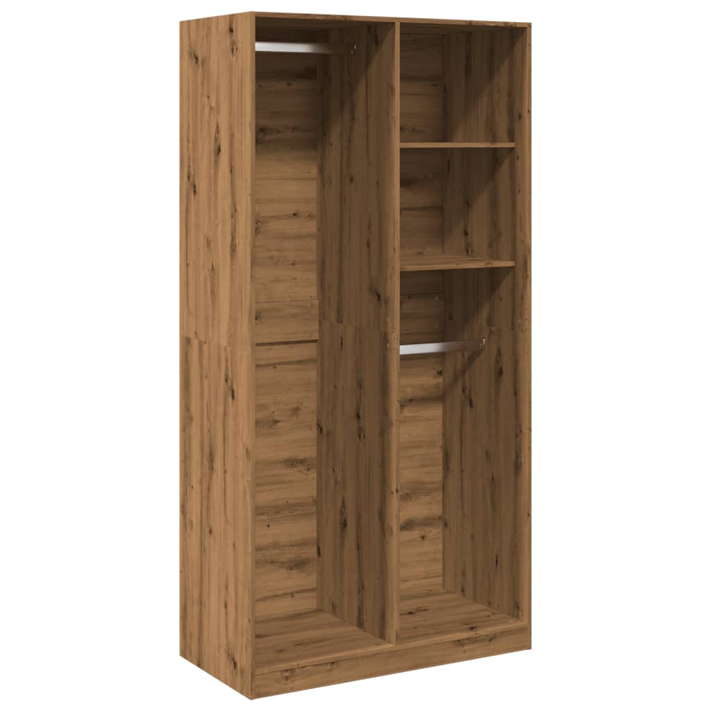 Garderobe artisan eik 100x50x200 cm konstruert tre