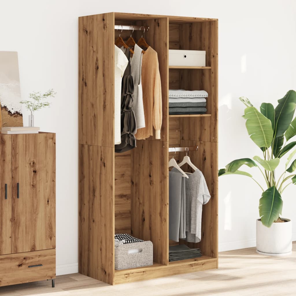 Garderobe artisan eik 100x50x200 cm konstruert tre