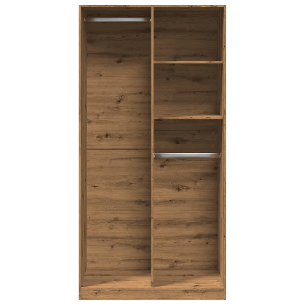 Garderobe artisan eik 100x50x200 cm konstruert tre