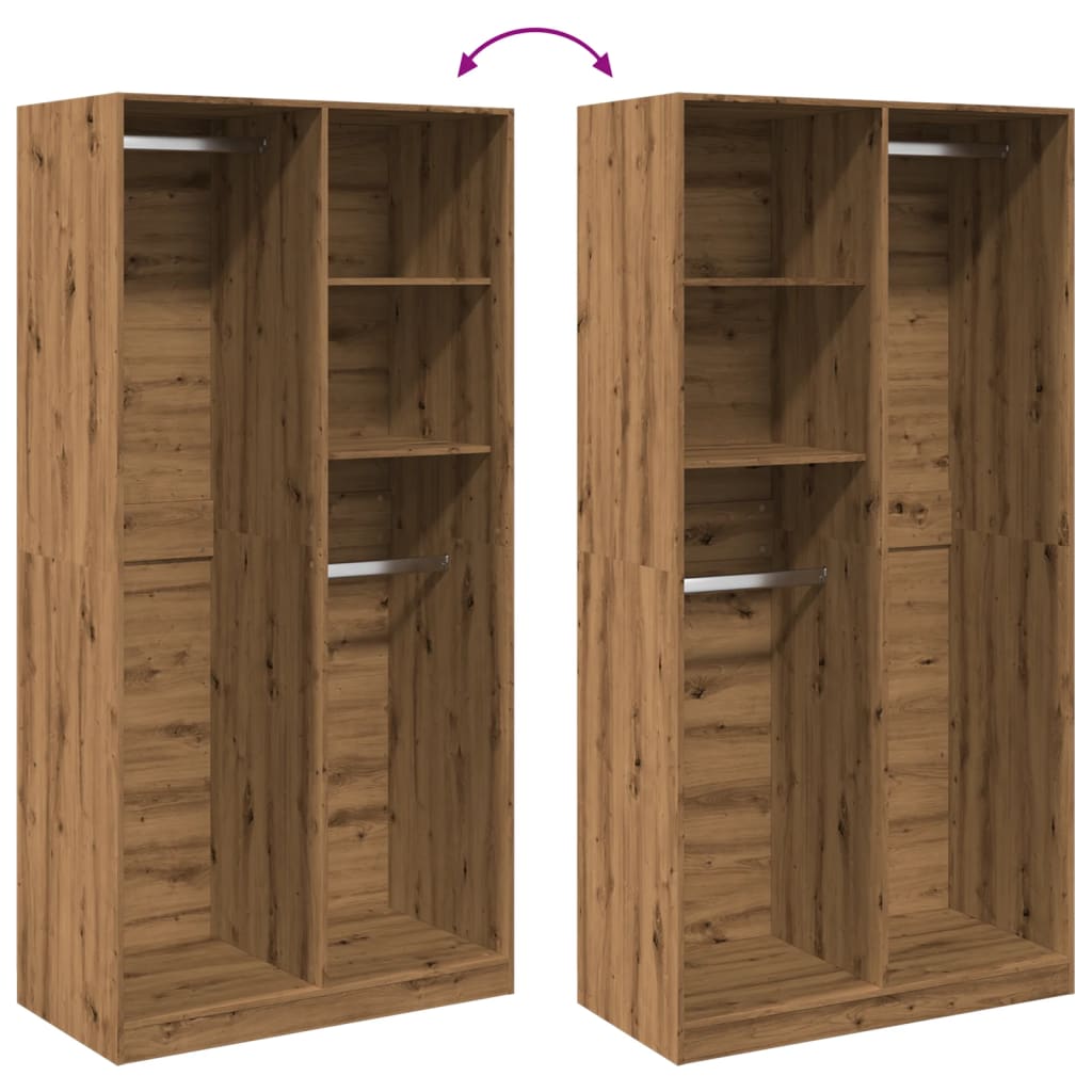 Garderobe artisan eik 100x50x200 cm konstruert tre
