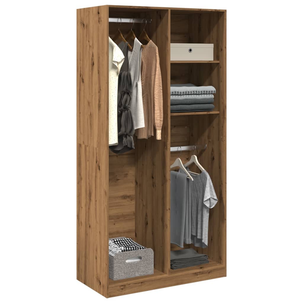 Garderobe artisan eik 100x50x200 cm konstruert tre