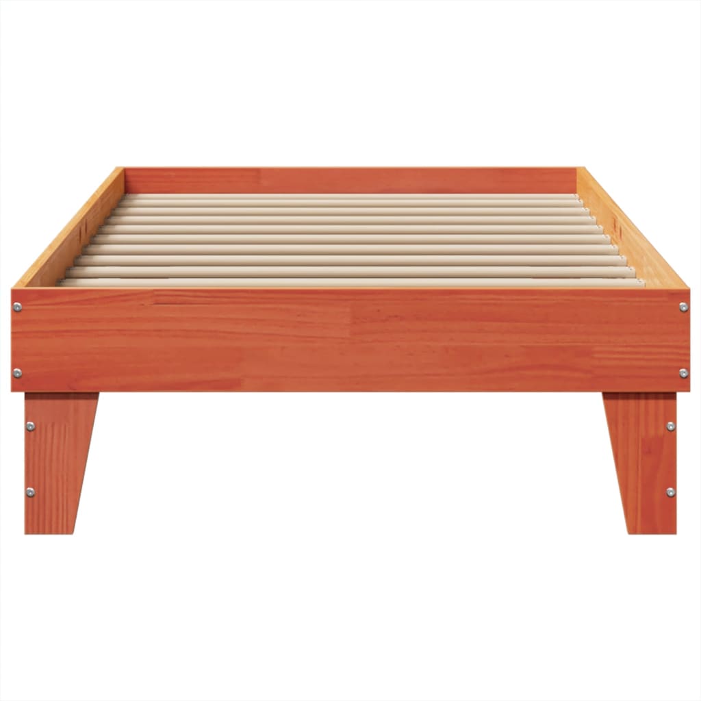 Sengeramme uten madrass voksbrun 90x200 cm heltre furu