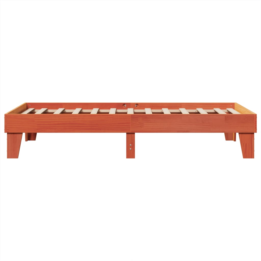 Sengeramme uten madrass voksbrun 90x200 cm heltre furu