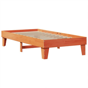 Sengeramme uten madrass voksbrun 90x200 cm heltre furu