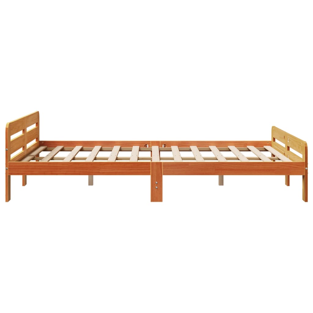 Sengeramme uten madrass brun 150x200 cm heltre furu