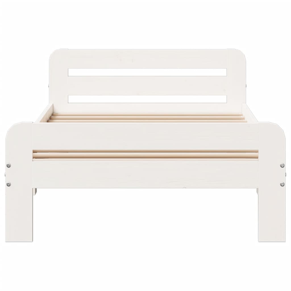 Sengeramme uten madrass hvit 75x190 cm heltre furu