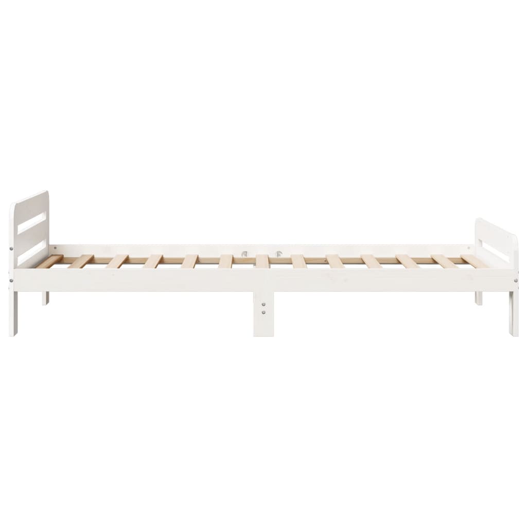 Sengeramme uten madrass hvit 75x190 cm heltre furu