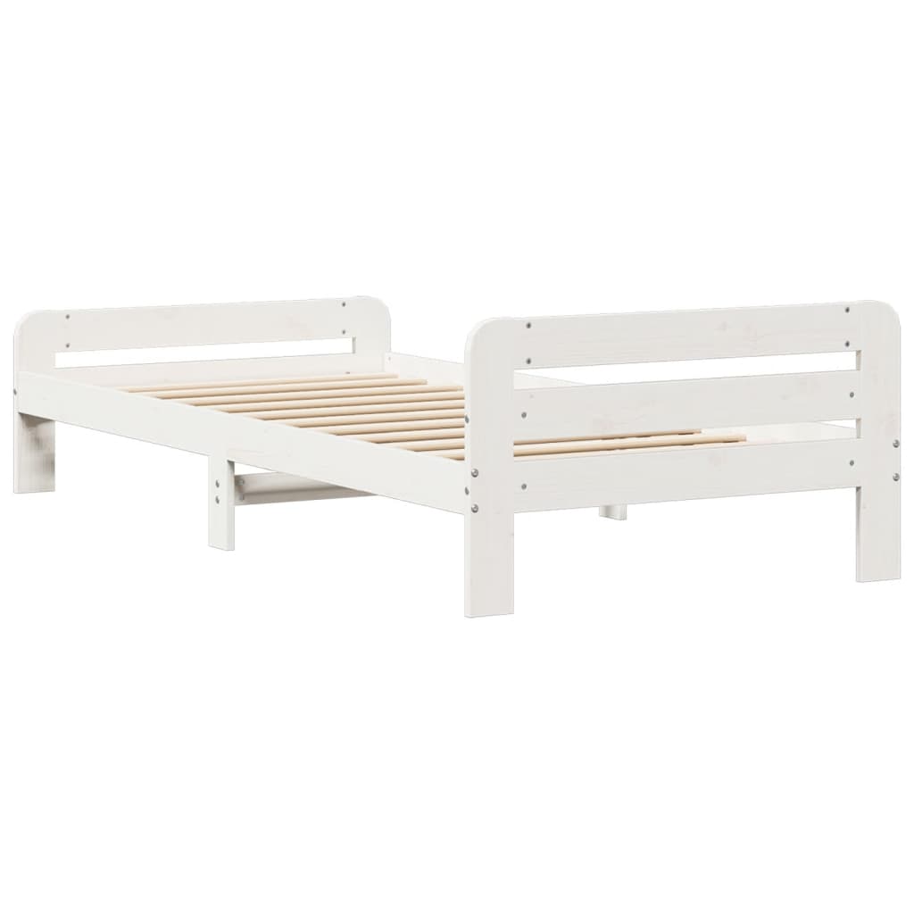 Sengeramme uten madrass hvit 75x190 cm heltre furu