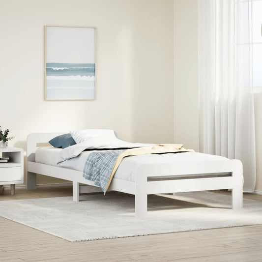 Sengeramme uten madrass hvit 75x190 cm heltre furu