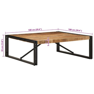 Salongbord 100x100x35 cm grovt heltre mangotre