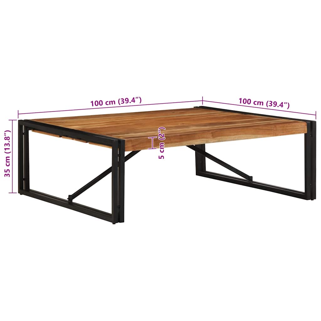 Salongbord 100x100x35 cm heltre akasie