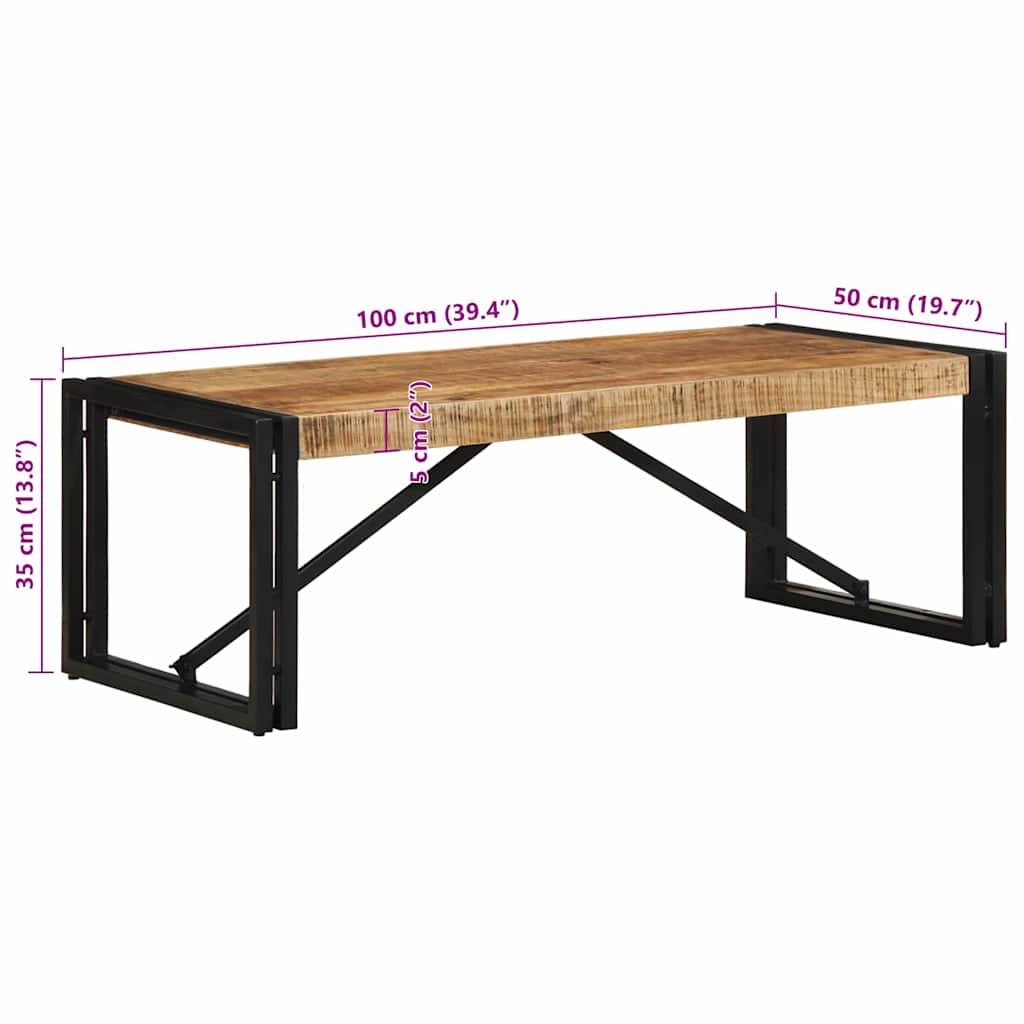 Salongbord 100x50x35 cm grovt heltre mangotre