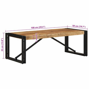 Salongbord 100x50x35 cm grovt heltre mangotre