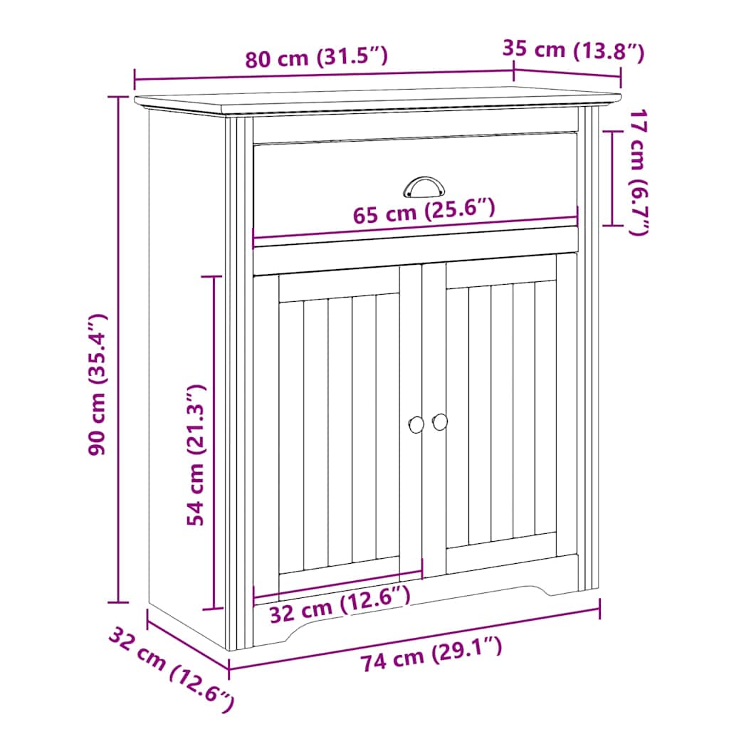 Walk-in closet BODO white and brown 80x35x90 cm