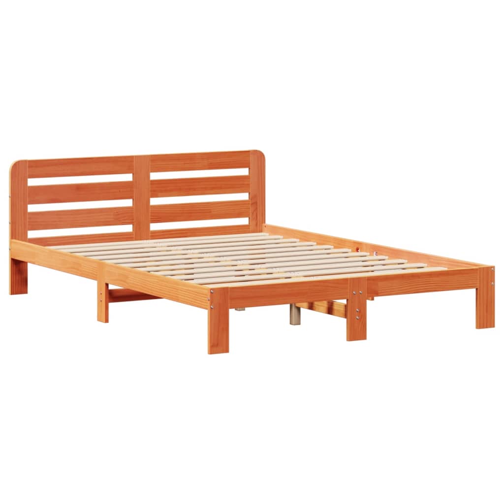 Sengeramme uten madrass brun 150x200 cm heltre furu