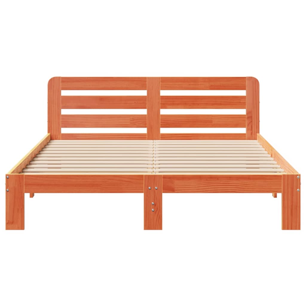 Sengeramme uten madrass brun 150x200 cm heltre furu