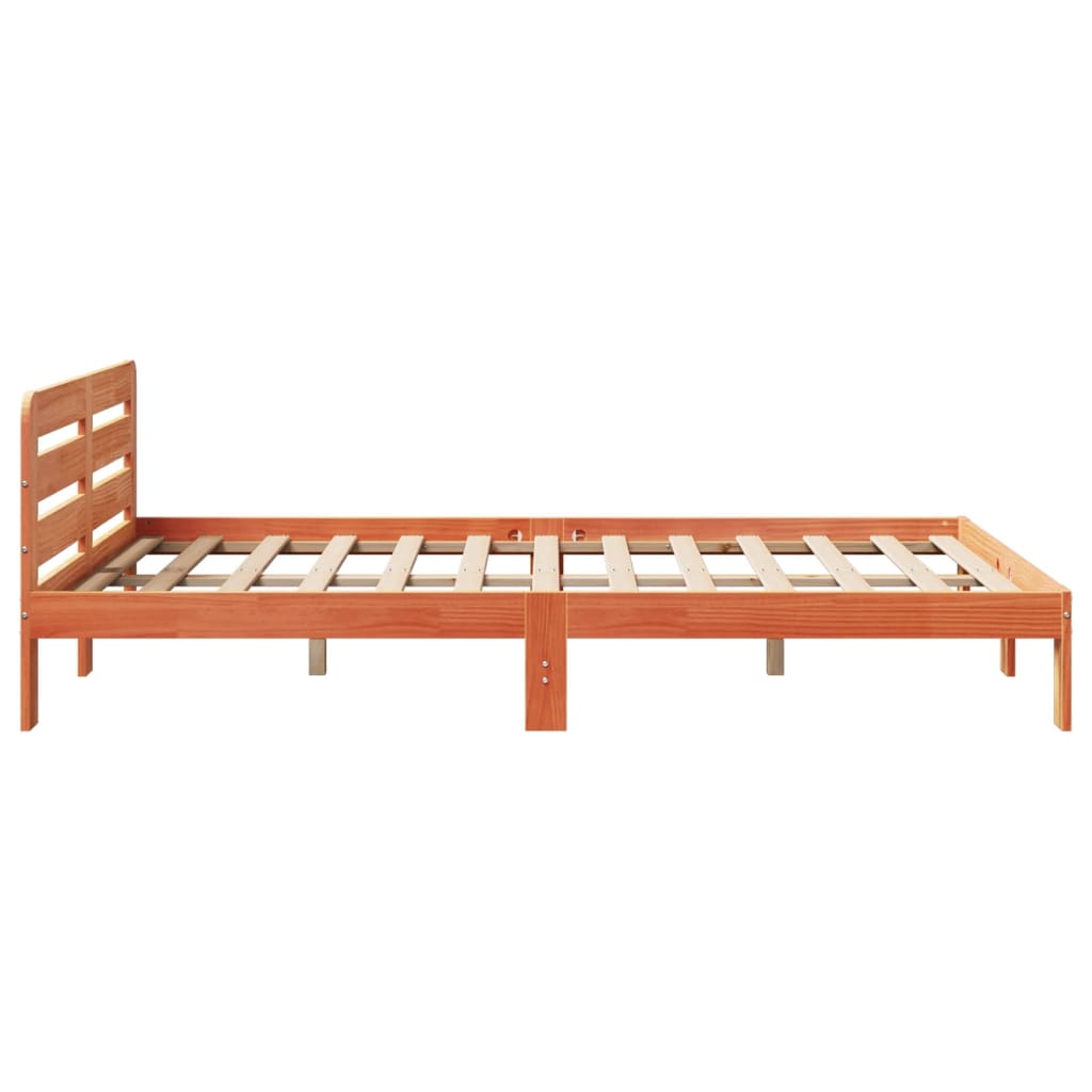 Sengeramme uten madrass brun 150x200 cm heltre furu