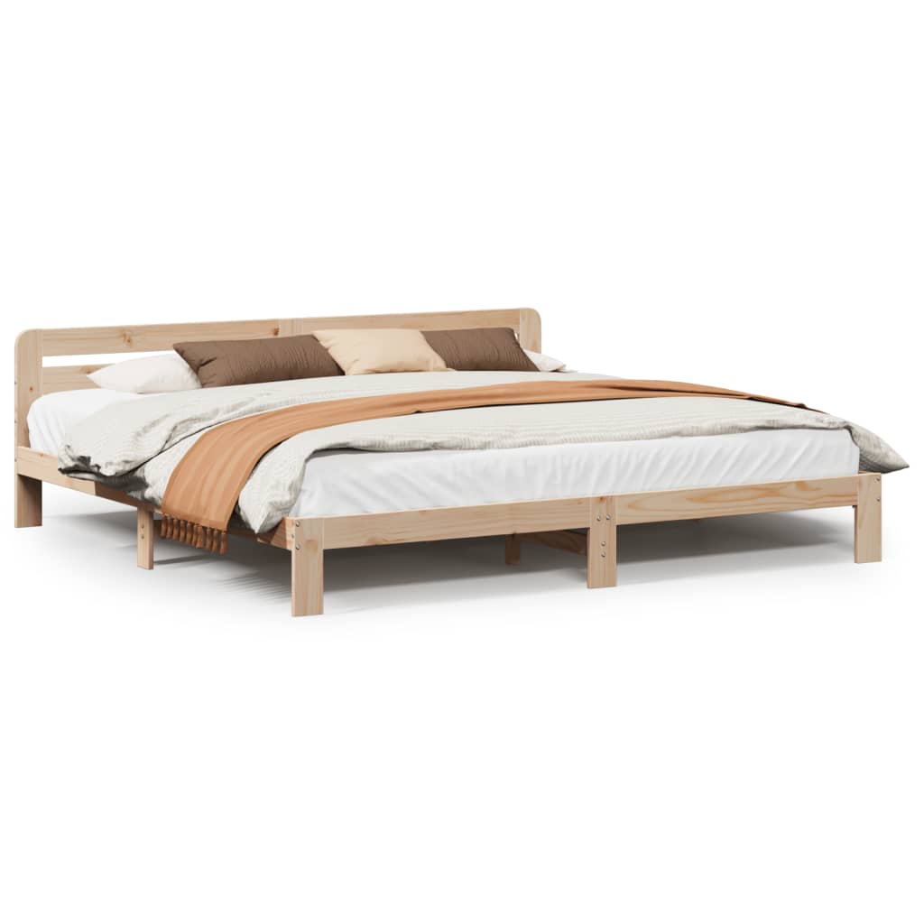 Sengeramme med madrass 200x200 cm heltre furu