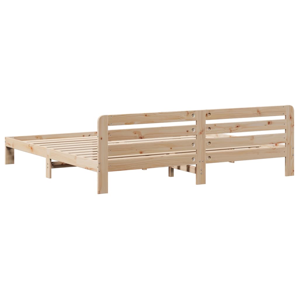 Sengeramme med madrass 200x200 cm heltre furu