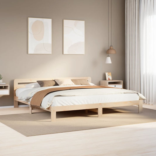 Sengeramme med madrass 200x200 cm heltre furu