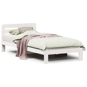 Sengeramme uten madrass hvit 75x190 cm heltre furu