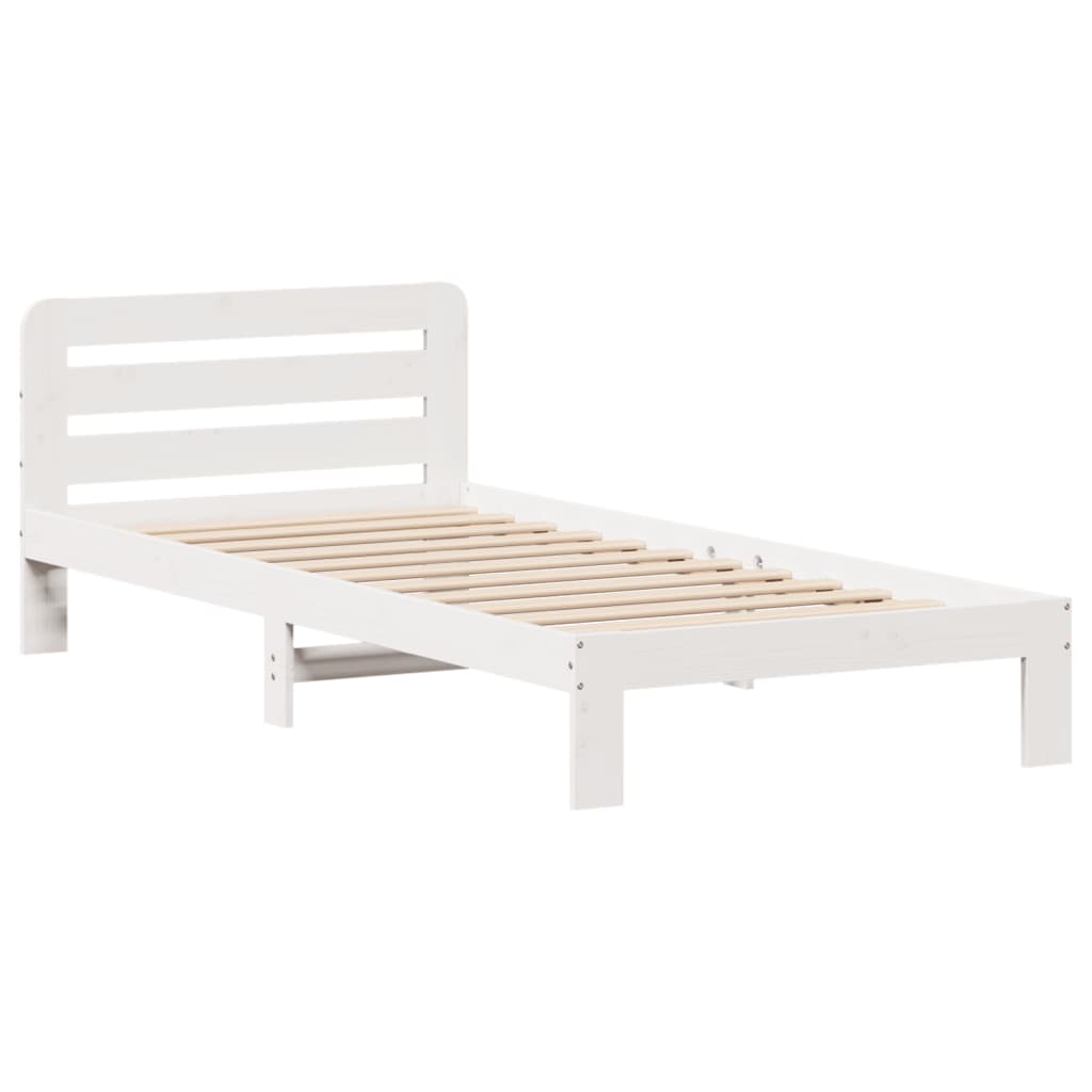 Sengeramme uten madrass hvit 75x190 cm heltre furu