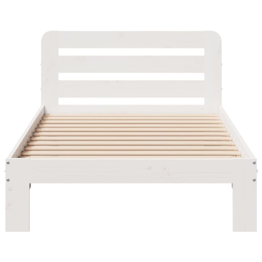 Sengeramme uten madrass hvit 75x190 cm heltre furu