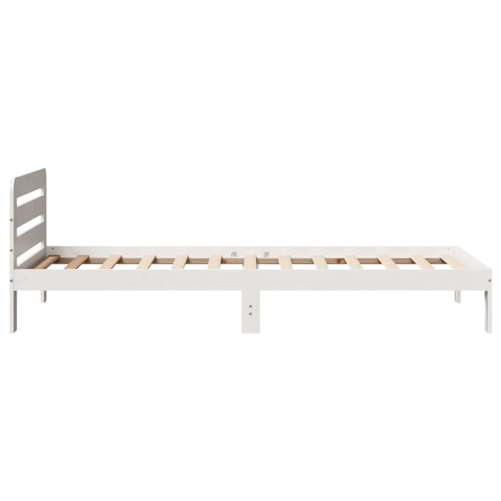 Sengeramme uten madrass hvit 75x190 cm heltre furu
