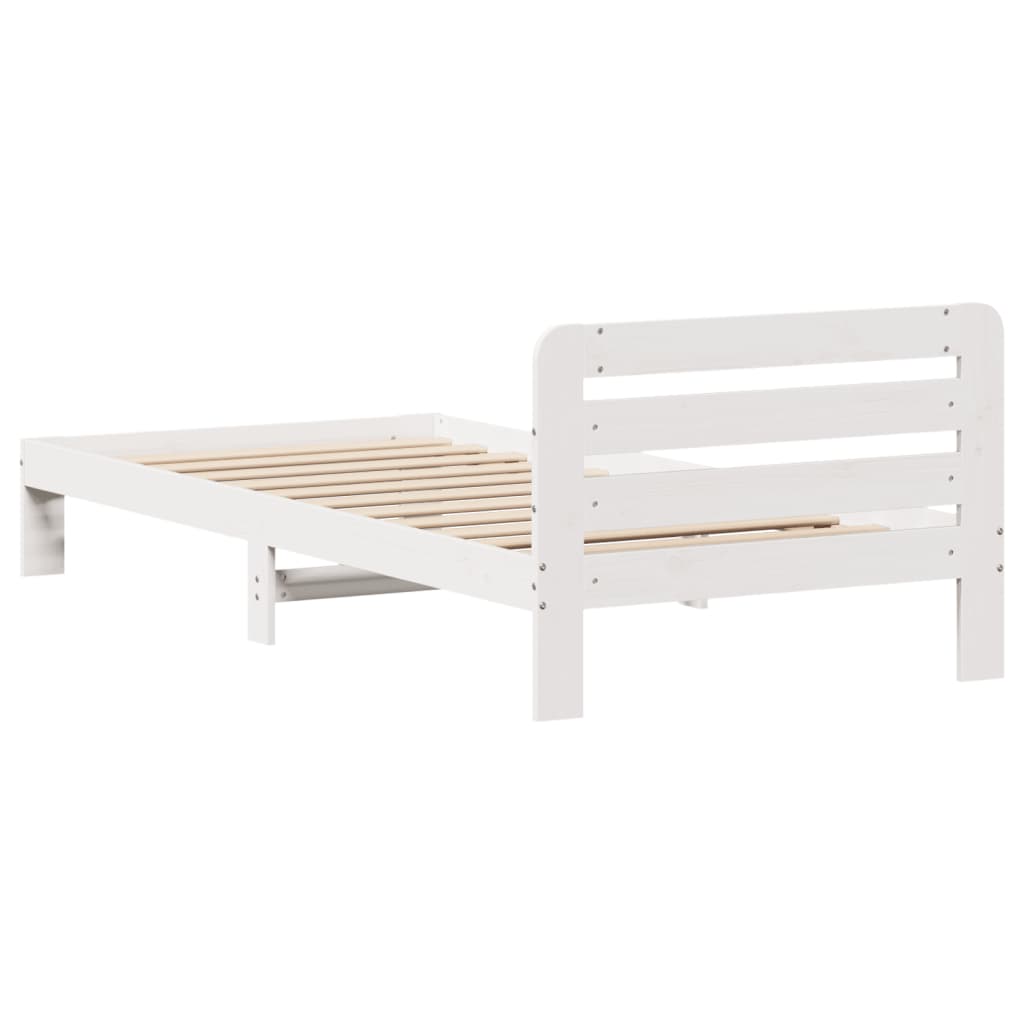 Sengeramme uten madrass hvit 75x190 cm heltre furu