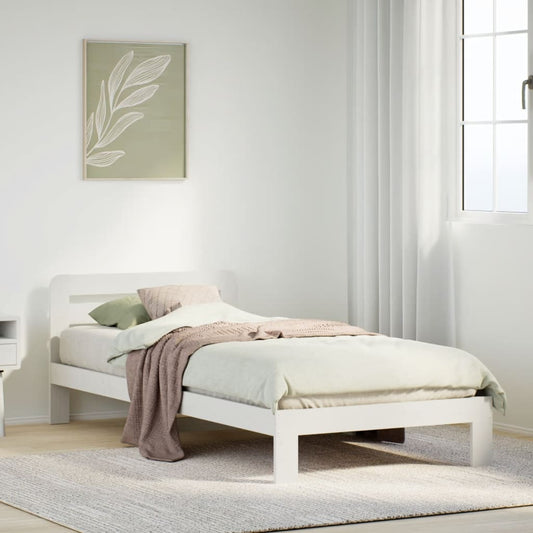 Sengeramme uten madrass hvit 75x190 cm heltre furu
