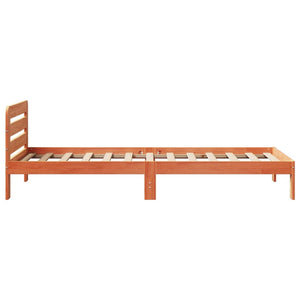 Sengeramme uten madrass voksbrun 75x190 cm heltre furu