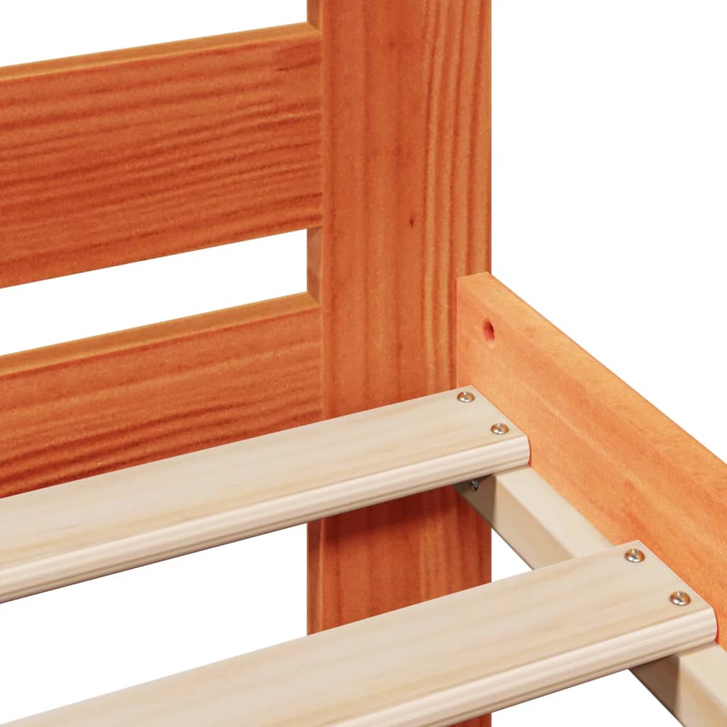 Sengeramme uten madrass voksbrun 75x190 cm heltre furu