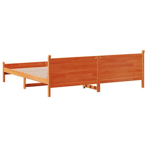 Sengeramme uten madrass voksbrun 180x200 cm heltre furu