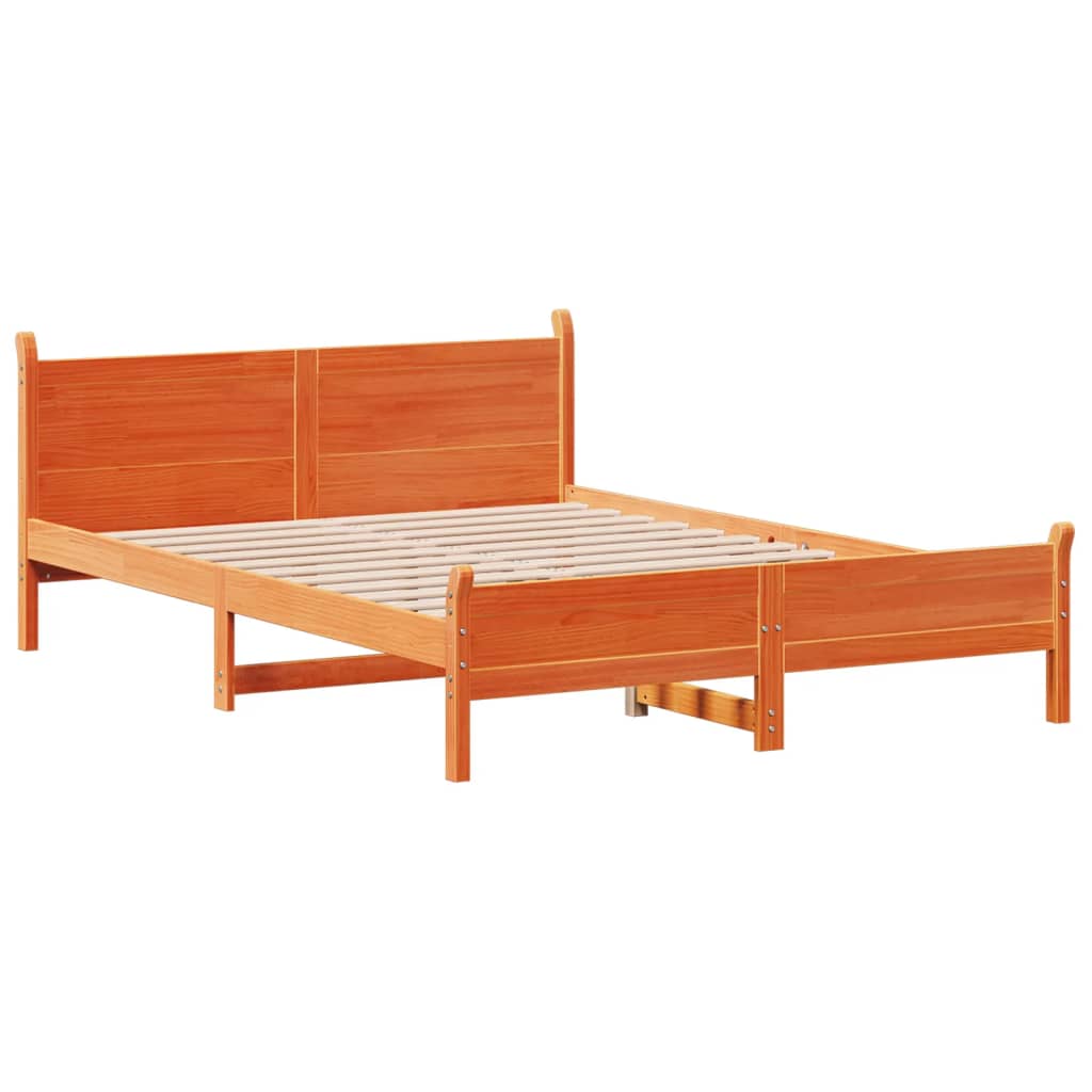 Sengeramme uten madrass brun 150x200 cm heltre furu