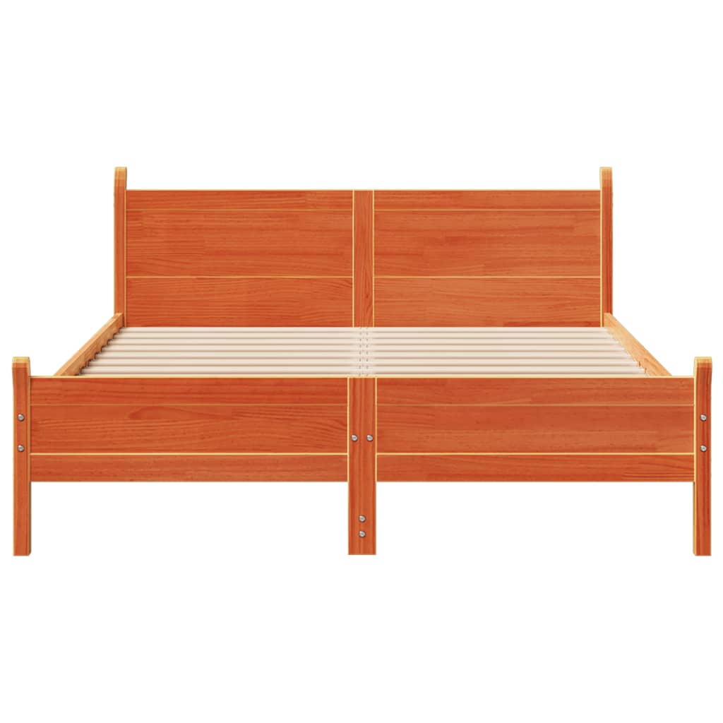 Sengeramme uten madrass brun 150x200 cm heltre furu