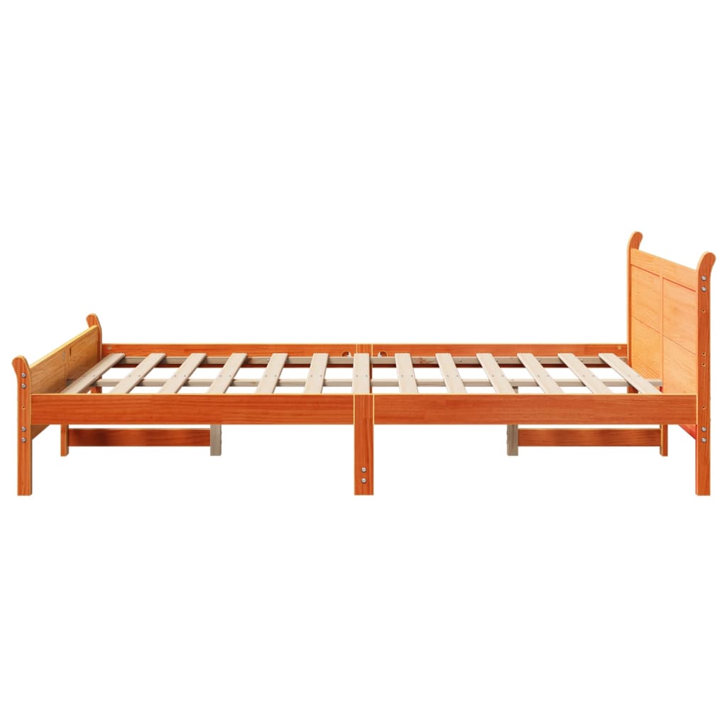 Sengeramme uten madrass voksbrun 120x190 cm heltre furu