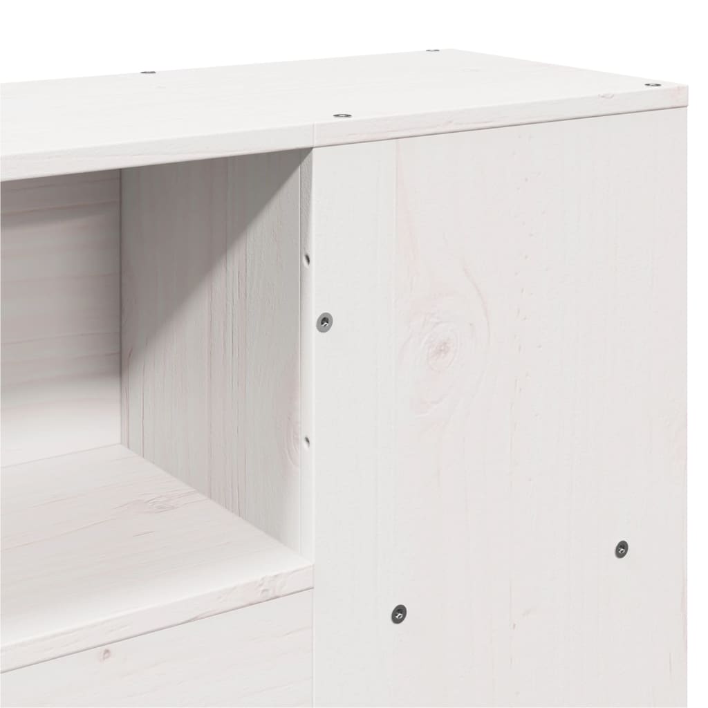 Hodegavl med oppbevaring hvit 160 cm heltre furu